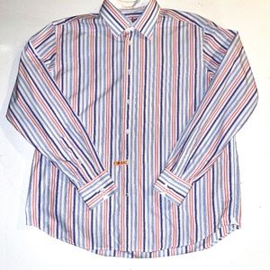 ROBERT GRAHAM STRIPED BUTTON DOWN SZ 44 XL